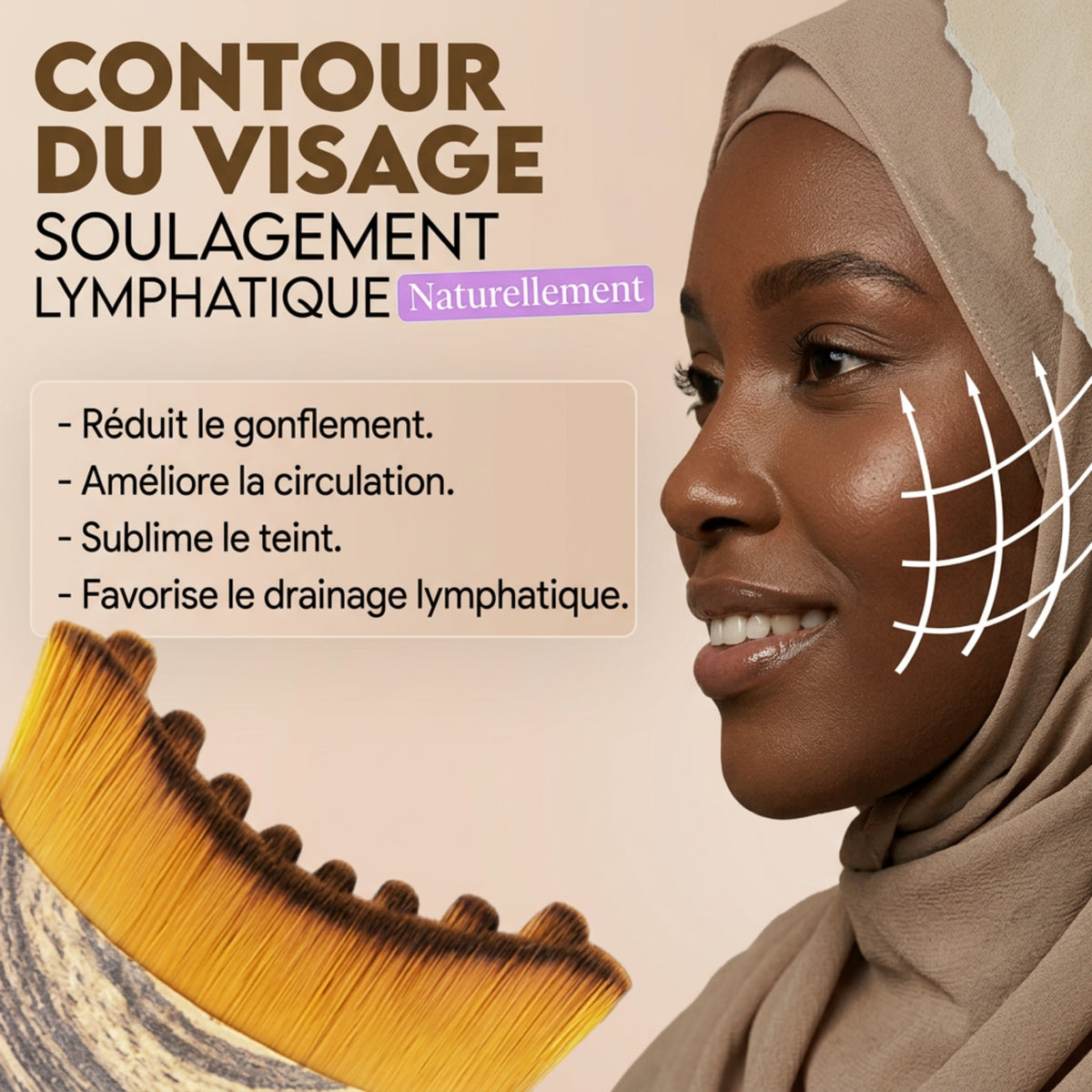 Brosse de Massage Lymphatique Visage